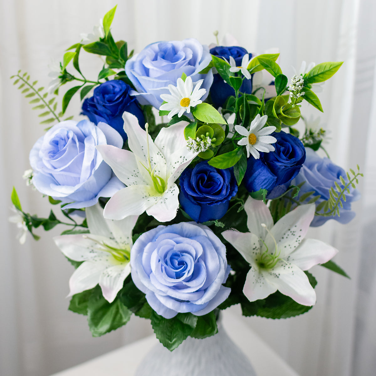 24" Rose & Lily Bush: Blue (24 Stem)