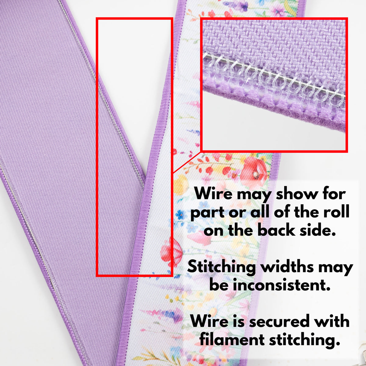 2.5" Double Sided Fused Watercolor Wildflowers Ribbon (10 Yards)
