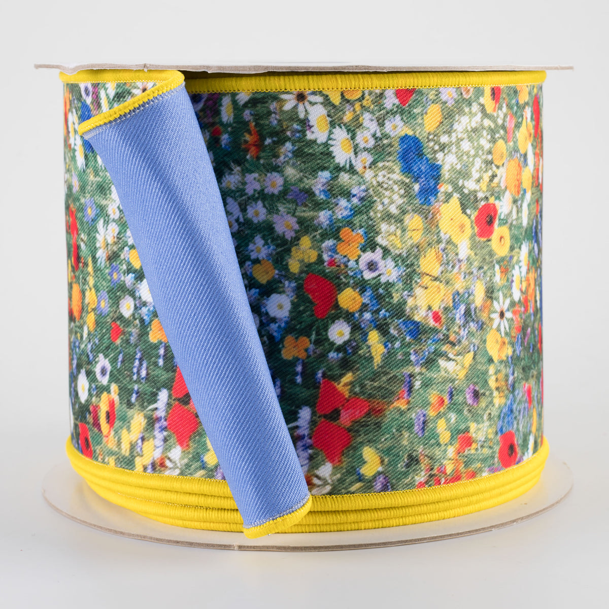 4" Double Sided Fused Wildflower Field Ribbon (10 Yards)