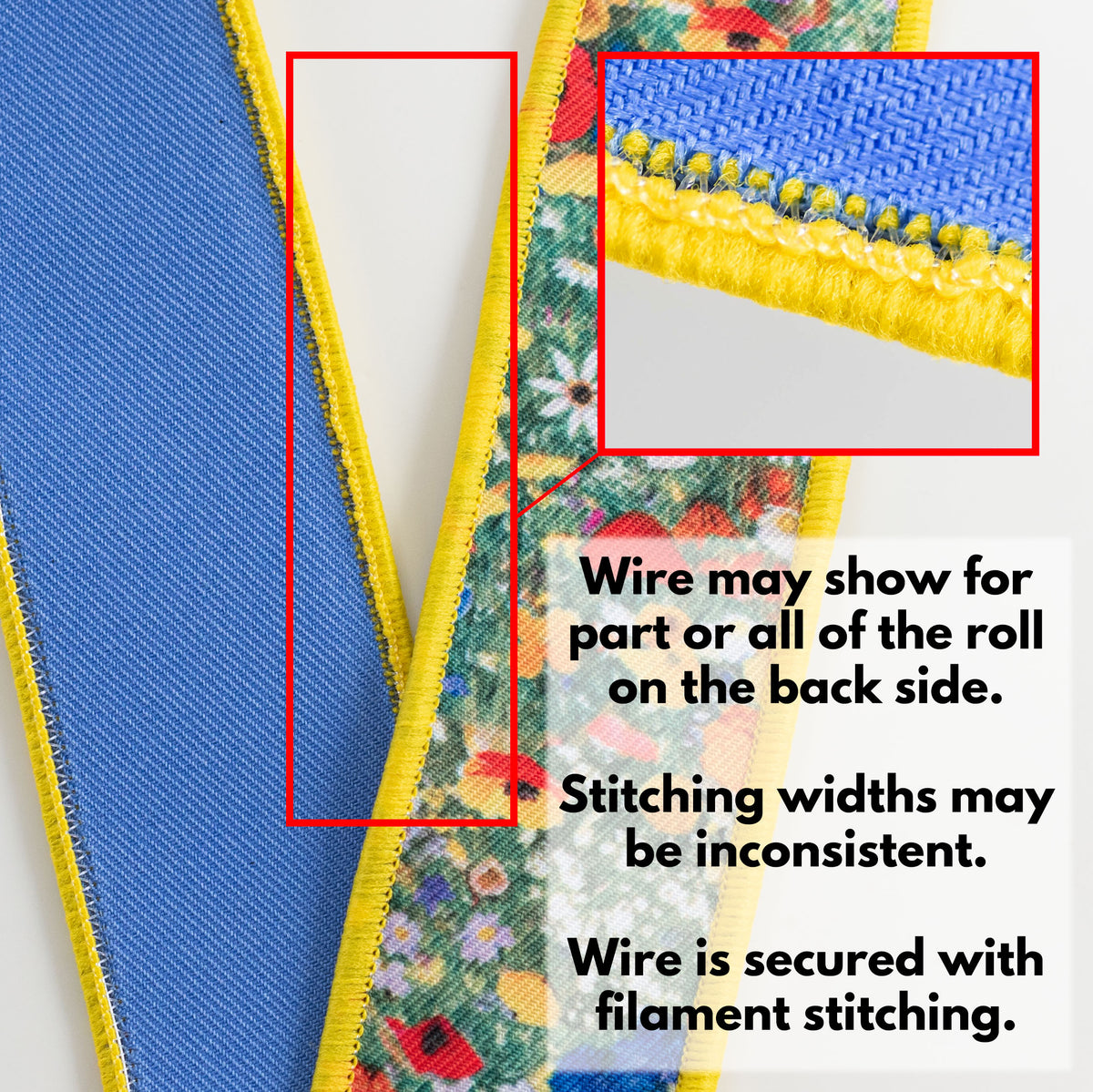 2.5" Double Sided Fused Wildflower Field Ribbon (10 Yards)