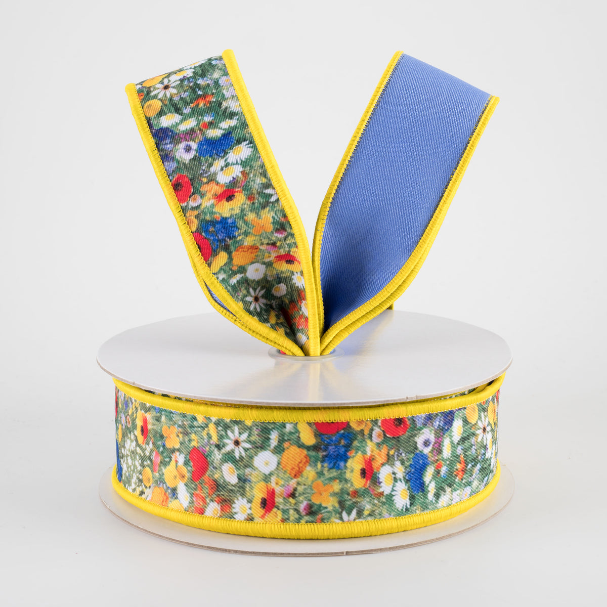 1.5" Double Sided Fused Wildflower Field Ribbon (10 Yards)