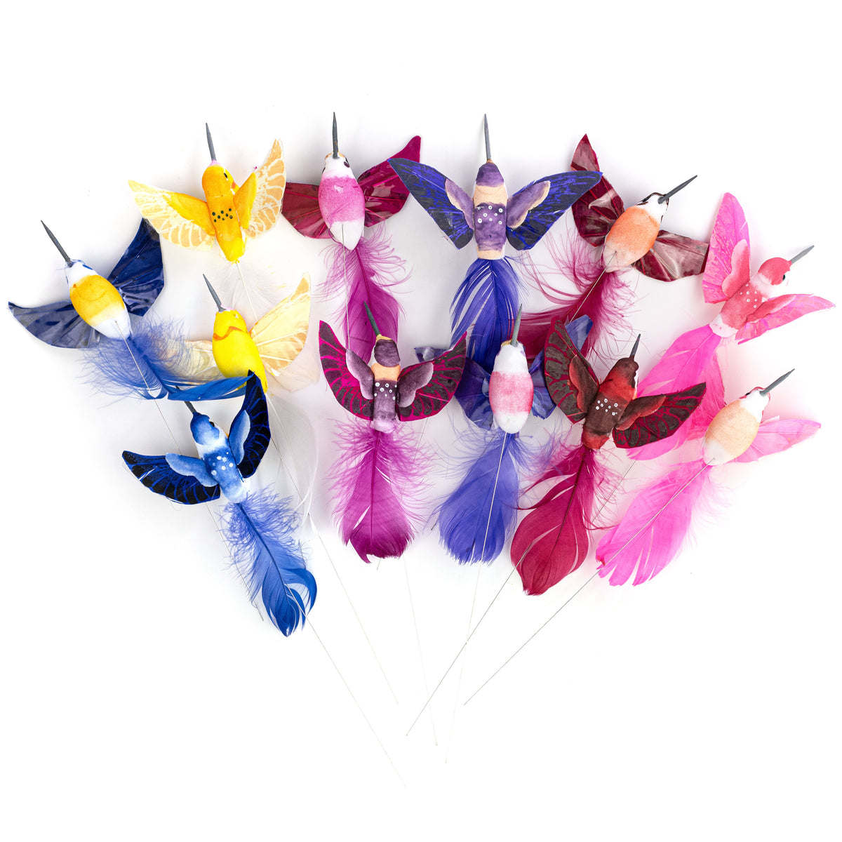 4" Hummingbird Wired Ornaments (Set of 12)