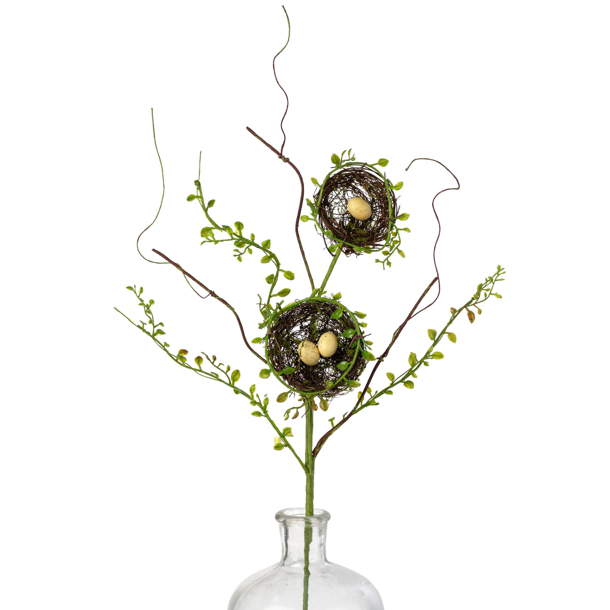 26" Mossy Spring Bird Nests with Eggs Spray