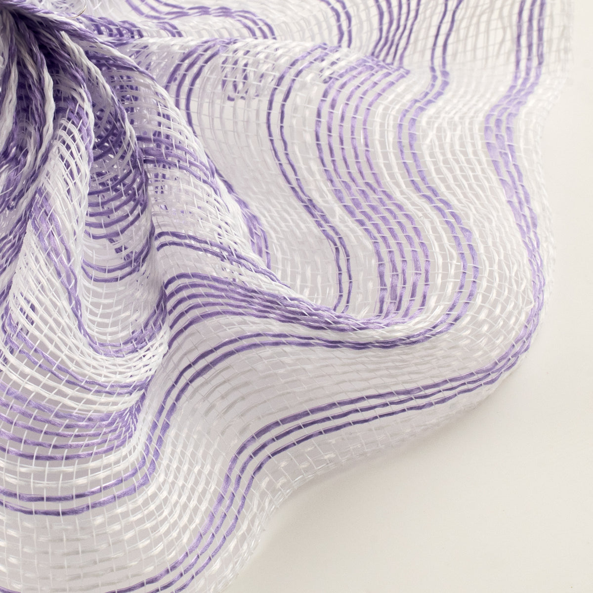 10" Fabric Ticking Mesh: Lavender Purple & White