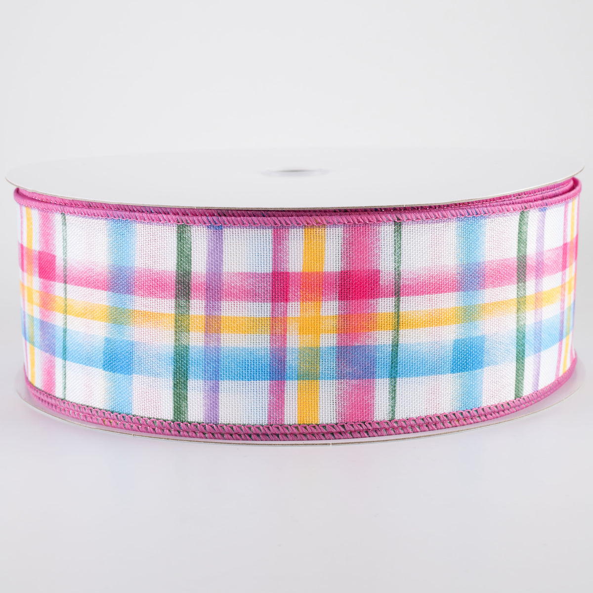 2.5" Watercolor Tuttola Plaid Ribbon: Multicolor (50 Yards)