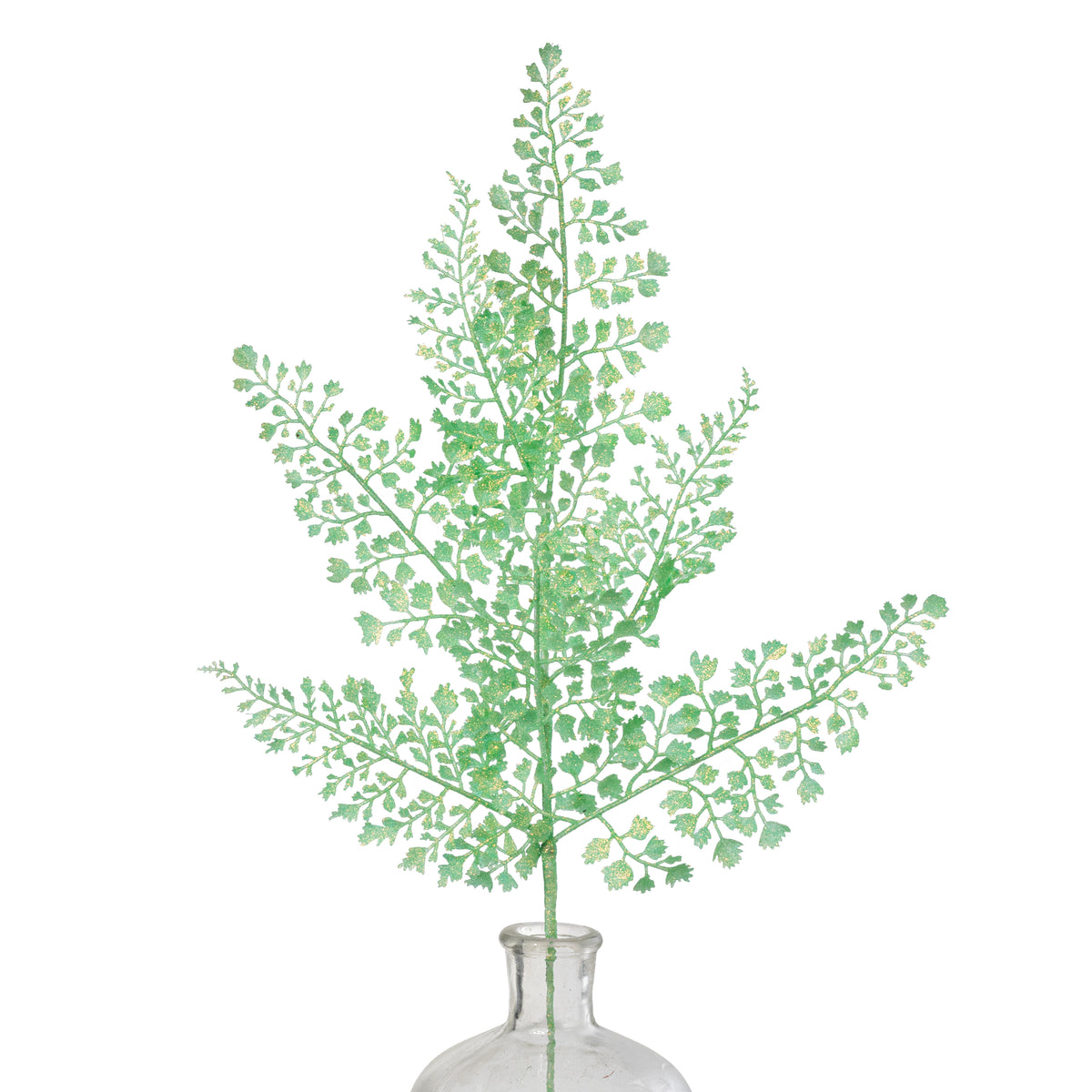 23" Glitter Maidenhair Fern Spray: Iridescent Mint Green