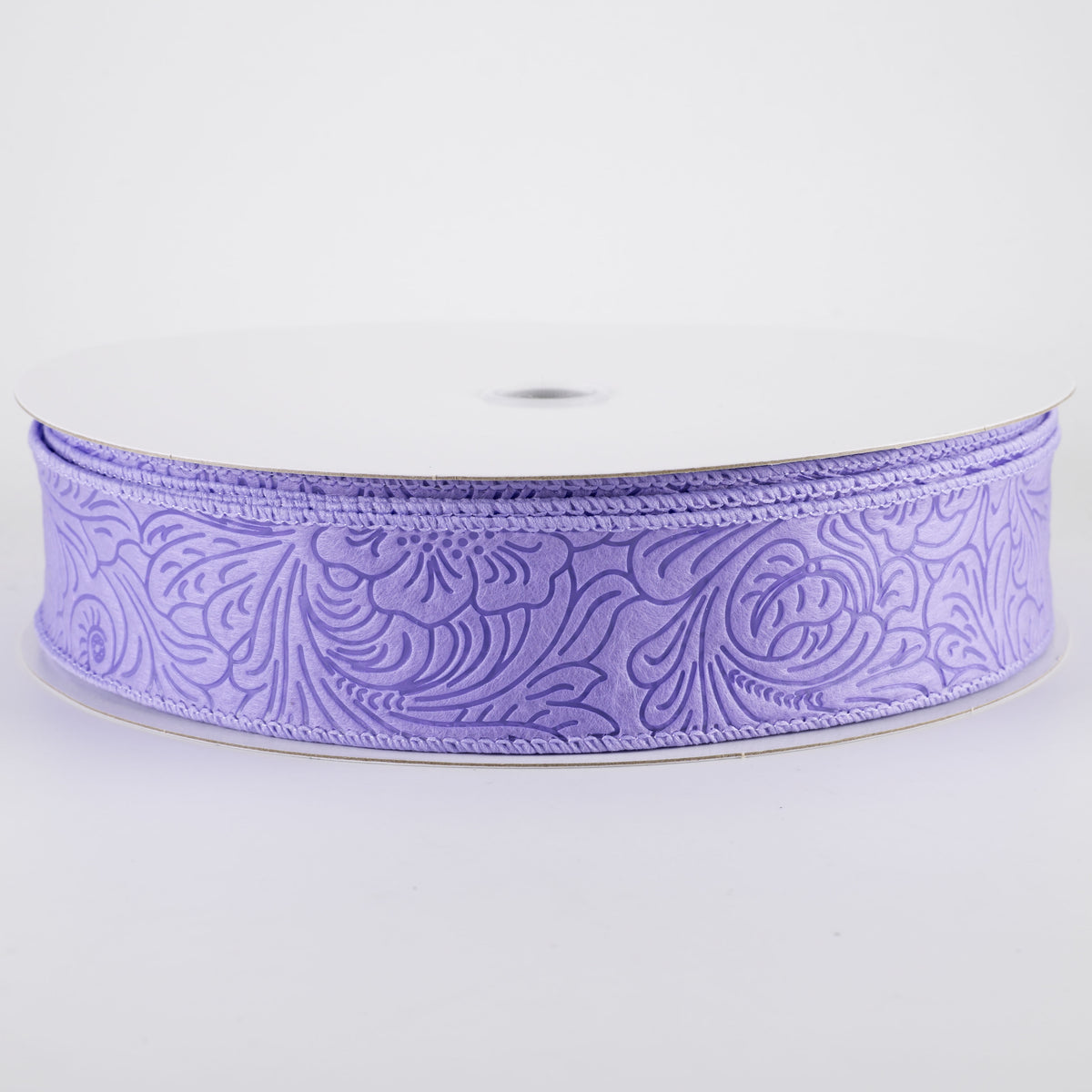 1.5" Embossed Flower Breeze Ribbon: Lavender Purple (50 Yards)