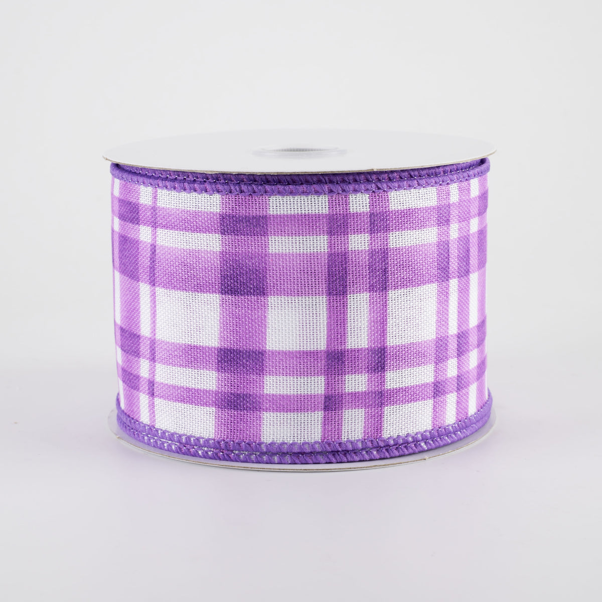 2.5" Watercolor Tuttola Plaid Ribbon: Purple (10 Yards)