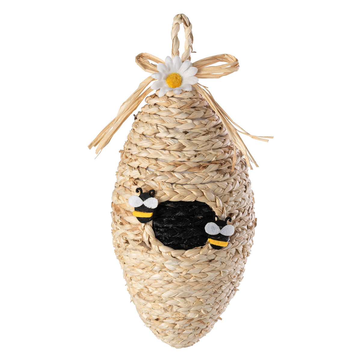 9" Braided Raffia Bee Hive Ornament