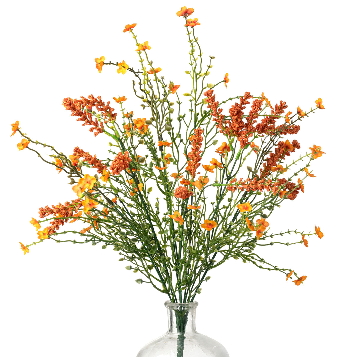 18" Baby's Breath & Lavender Filler Bush: Orange (12 Stem)