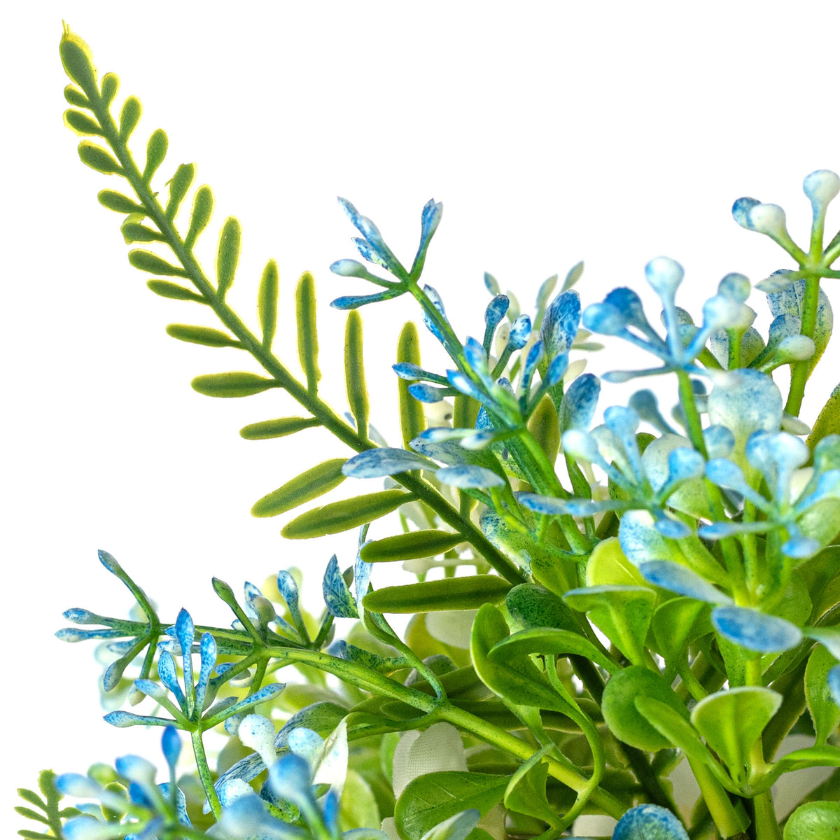 16" Plastic Leaves & Wildflowers Bush: Blue (9 Stem)