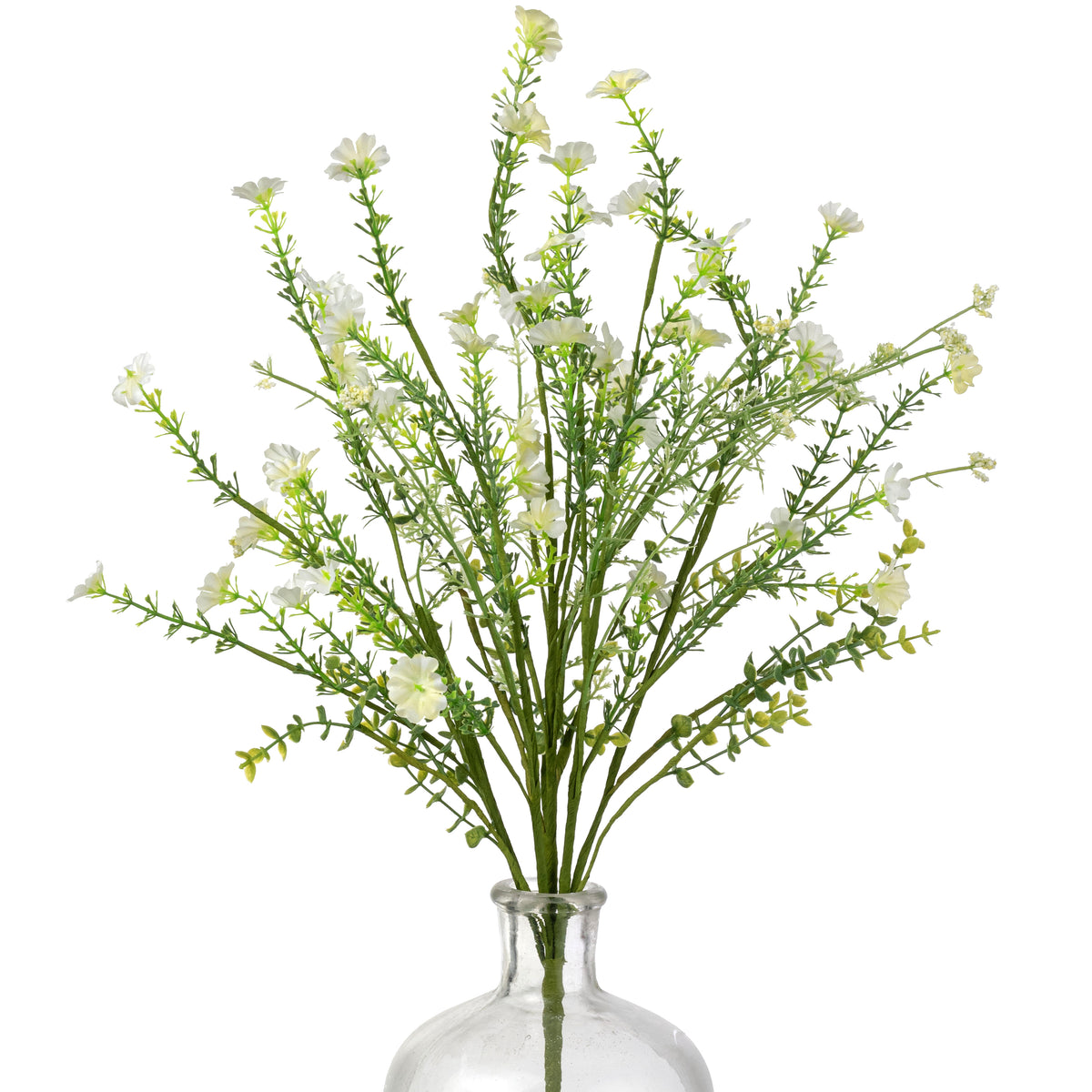 21" Fabric Wildflower Filler Spray: White