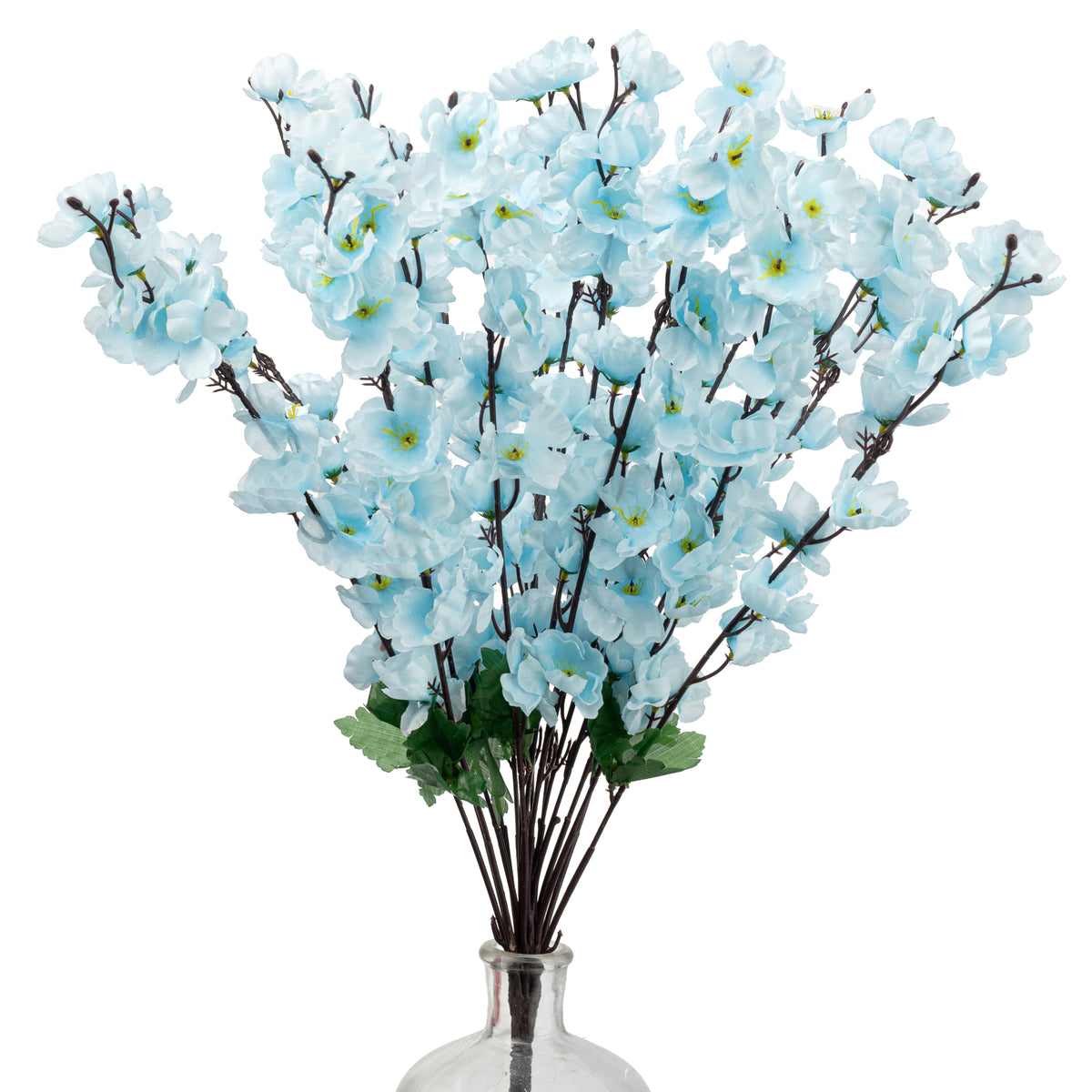 25" Cherry Blossom Bush: Light Blue (18 Stem)
