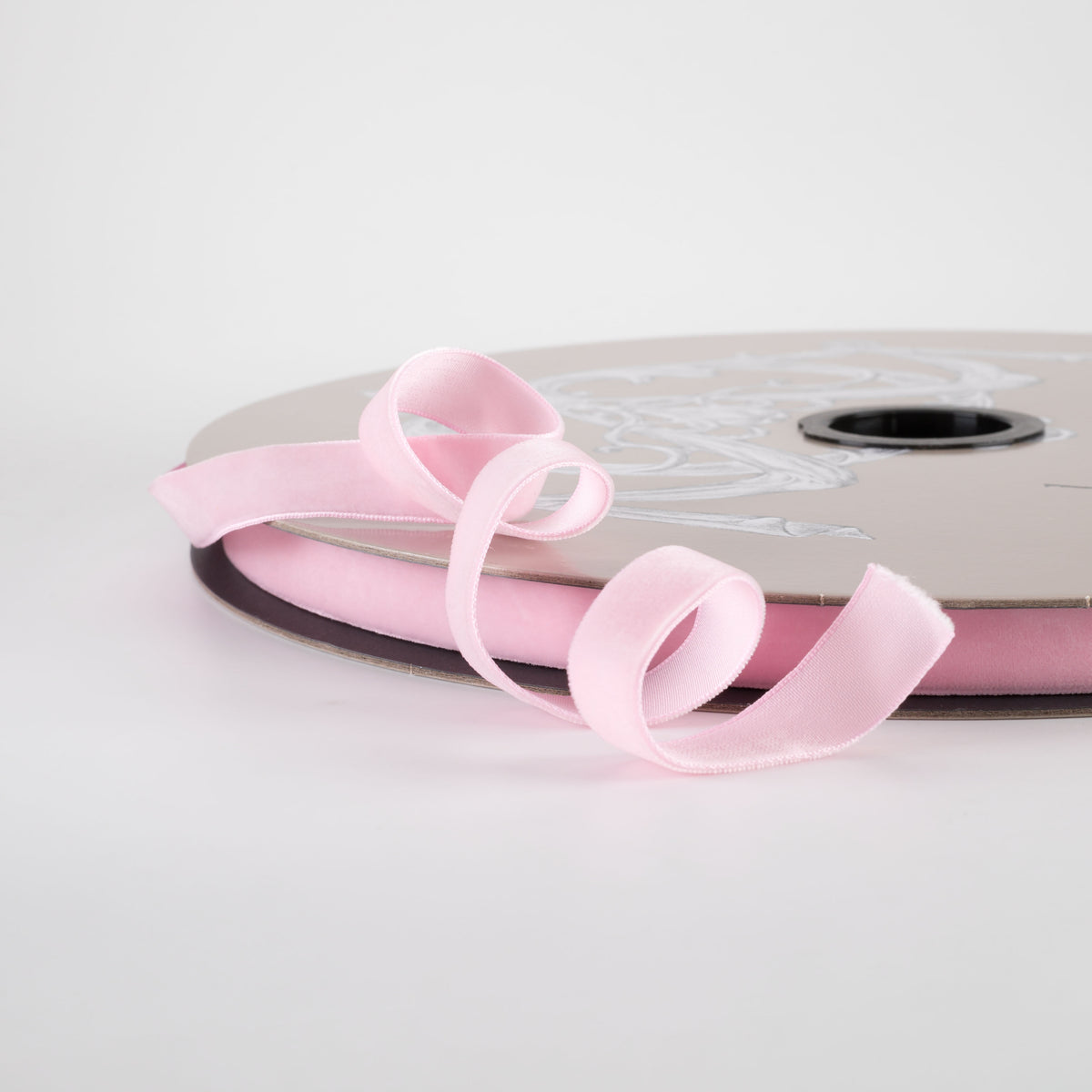[D Stevens] 5/8" Voss Velvet Unwired Ribbon: Cotton Candy Pink (50 Yards)