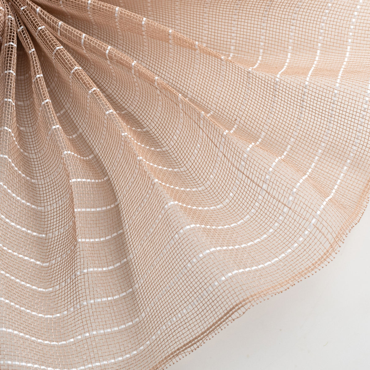 10" Stripe Fine Weave Deco Mesh: Natural & White