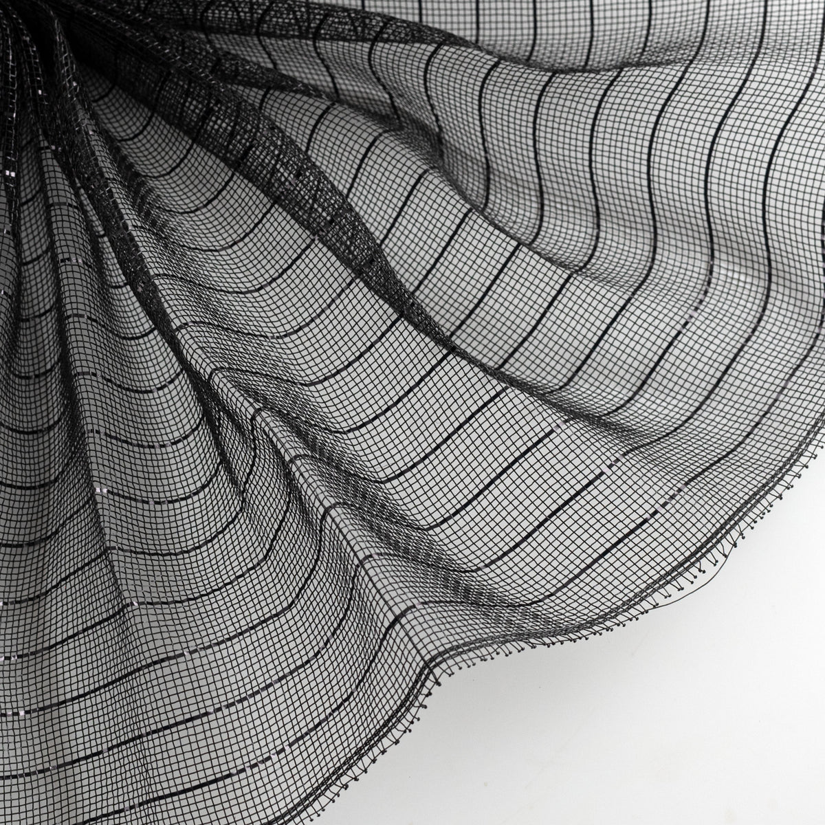 10" Metallic Fine Weave Deco Mesh: Black