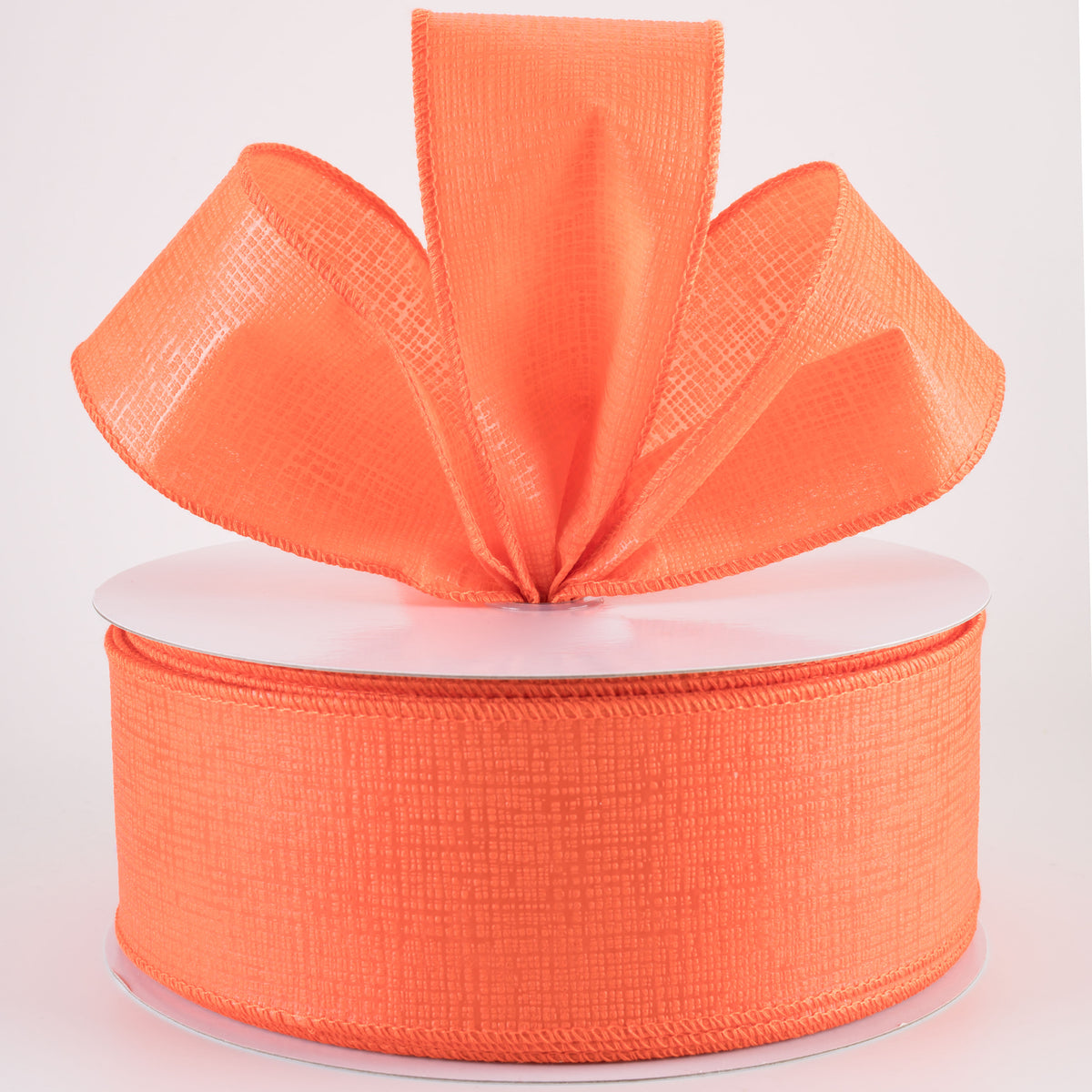 2.5" Embossed Crosshatch Breeze Ribbon: Orange (50 Yards)