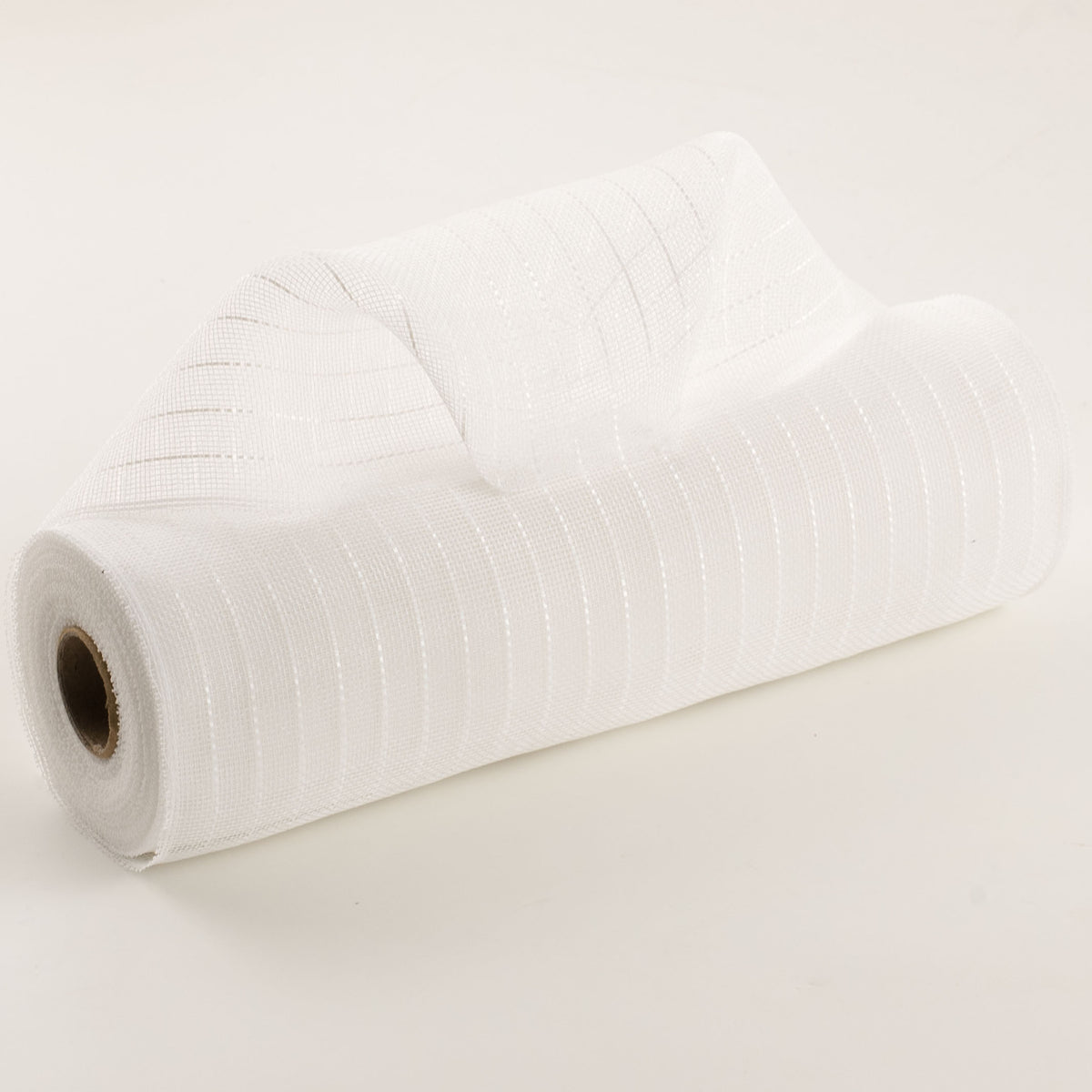 10" Stripe Fine Weave Mesh: White with White