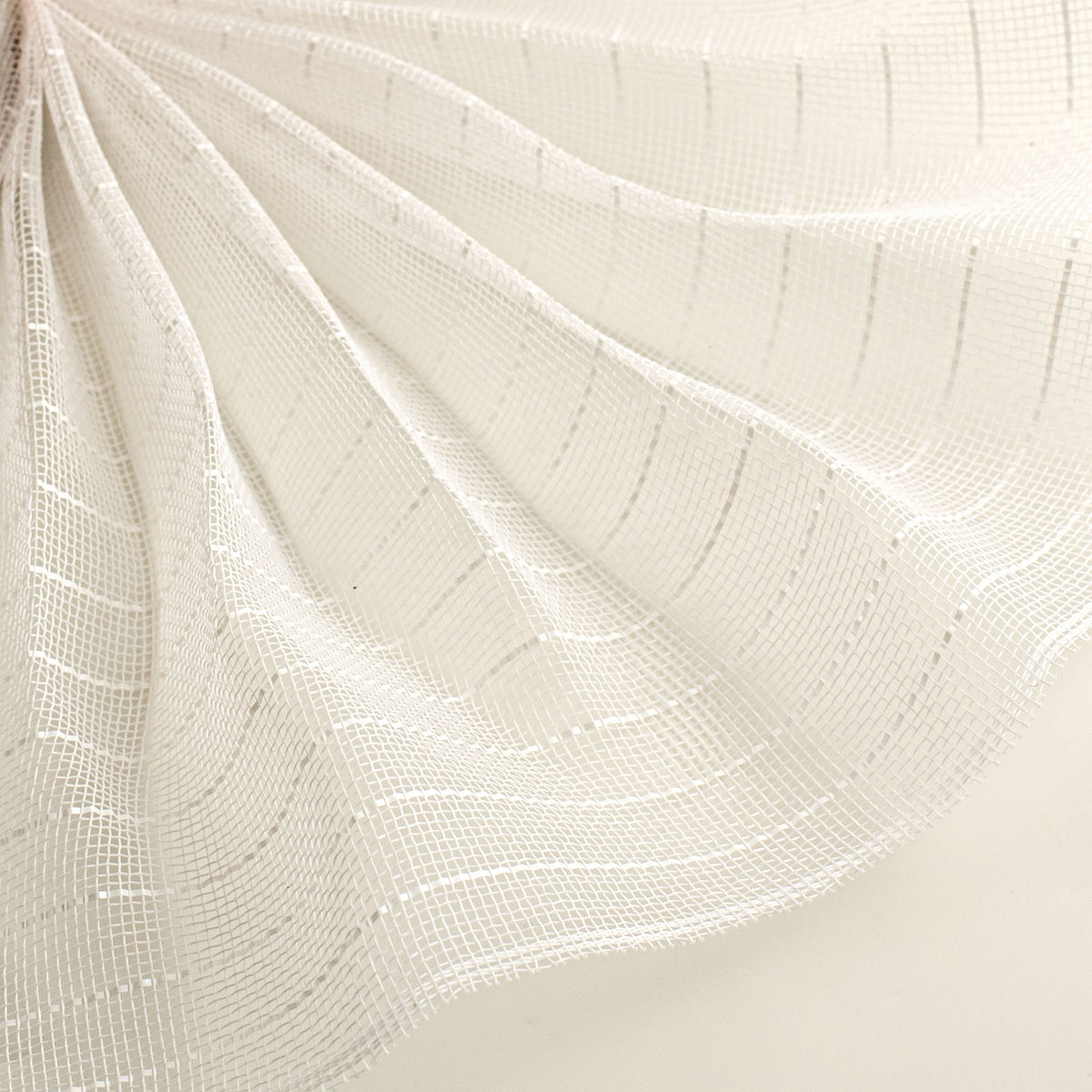 10" Stripe Fine Weave Mesh: White with White