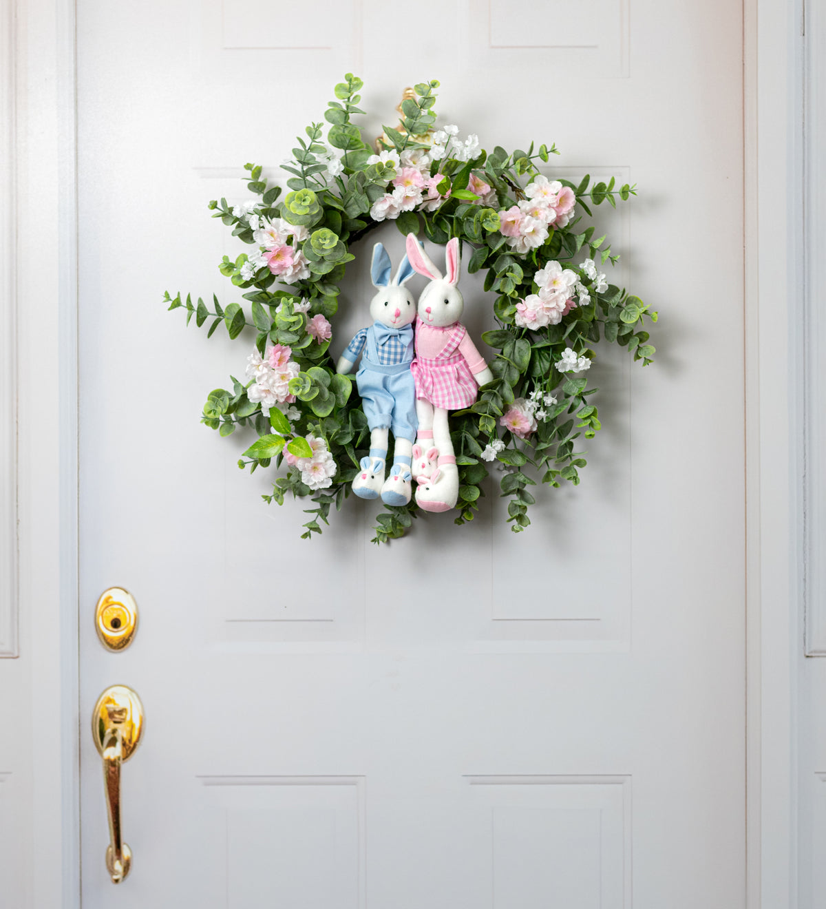 14" Bunny with Bunny Slippers Decor: Blue Boy