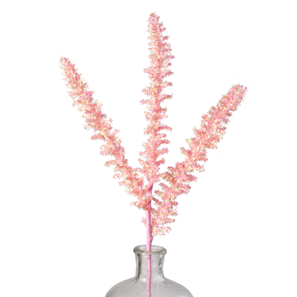 18" Foil Sea Coral Spike Spray: Iridescent Petal Pink