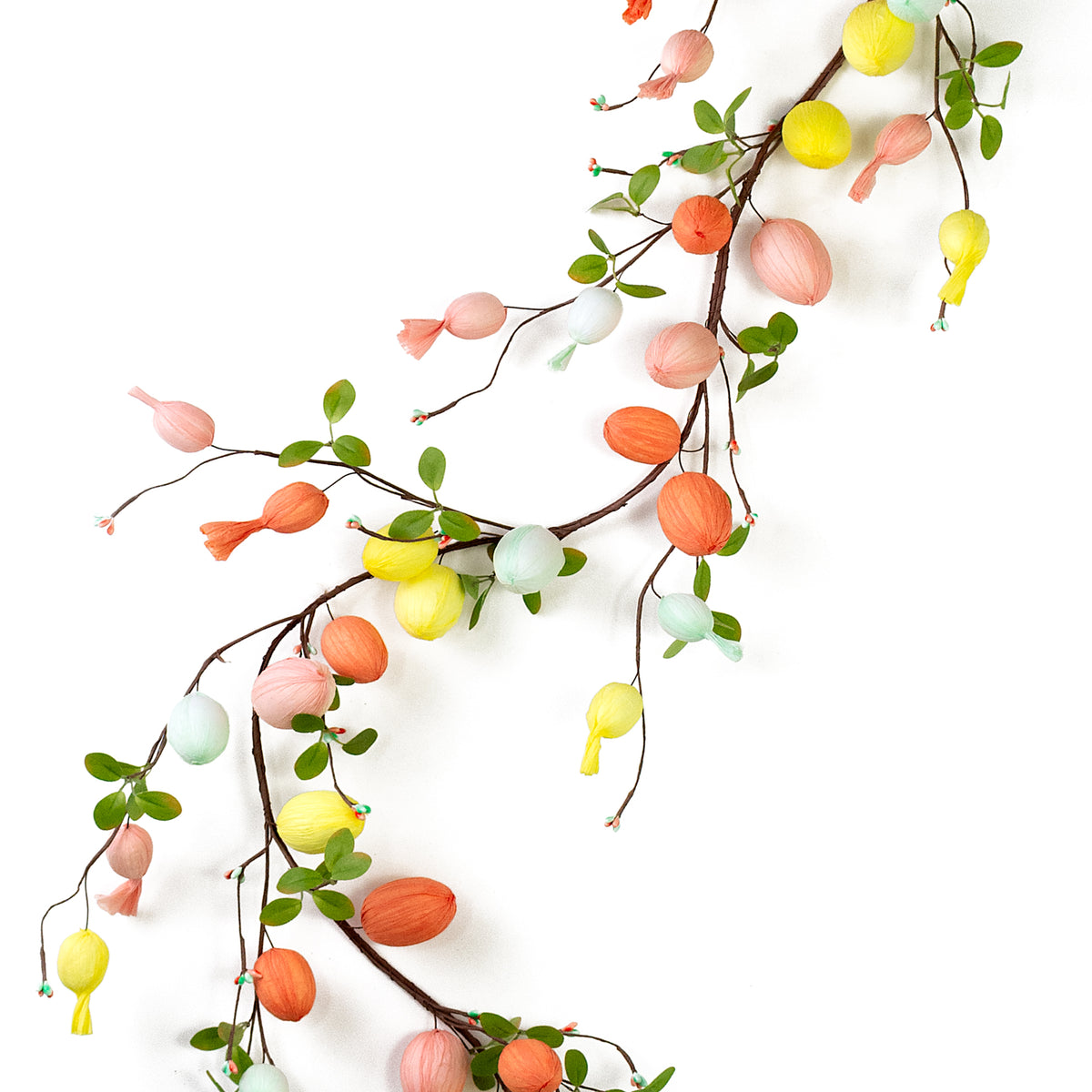 74" Paper Easter Eggs & Leaves Garland