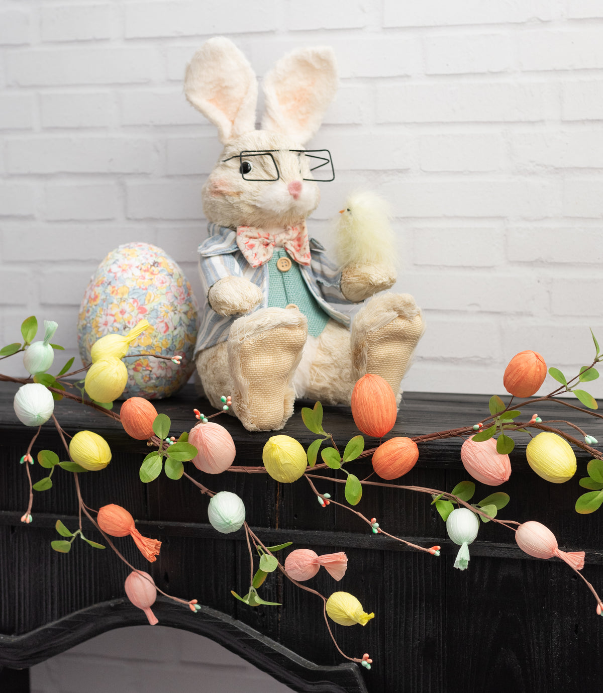 74" Paper Easter Eggs & Leaves Garland