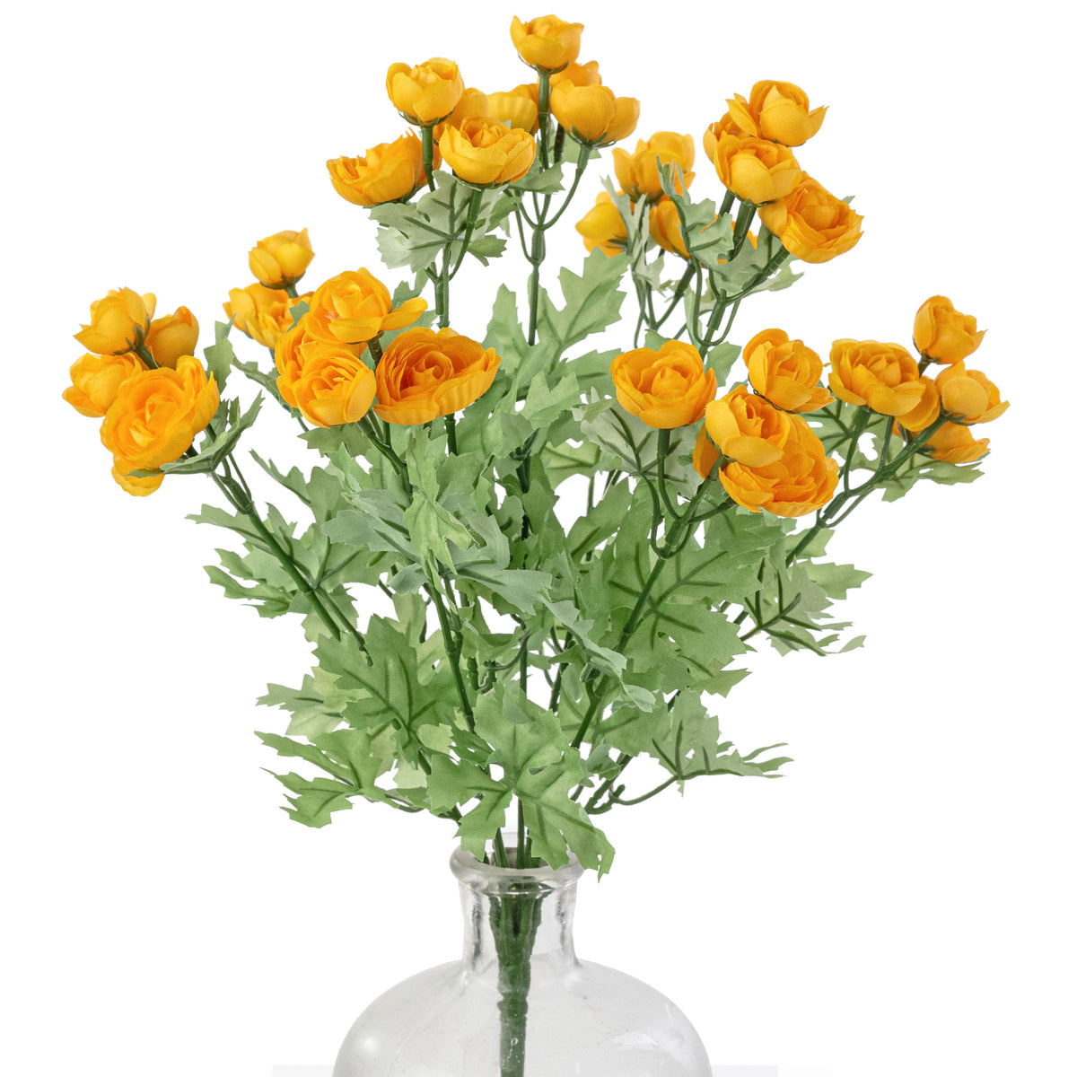 16" Mini Ranunculus Bush: Golden Yellow (9 Stem)