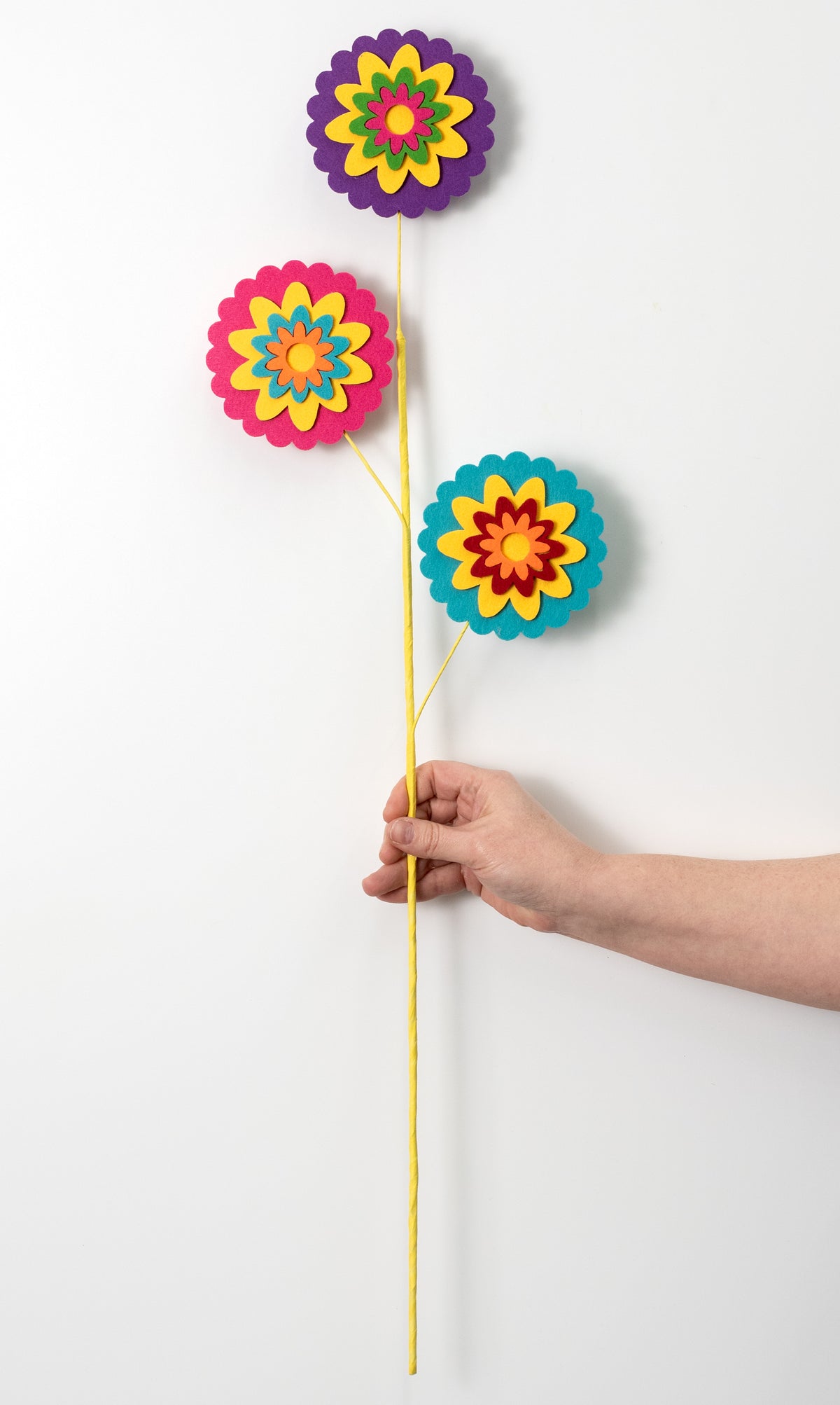 30" Felt Fiesta Flowers Spray