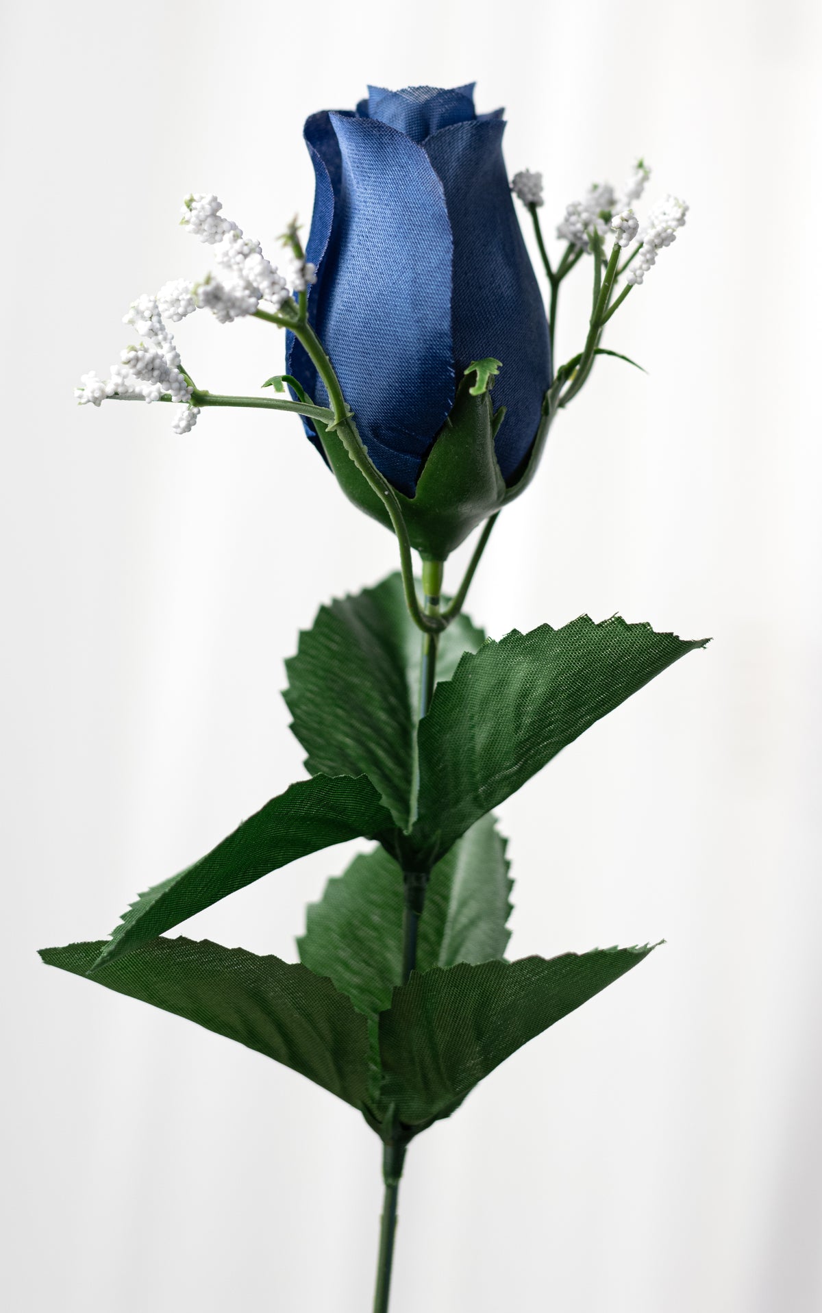 18" Colorfast Rose Bud Bush with Gypso: Red, White & Navy Blue (14 Stem)