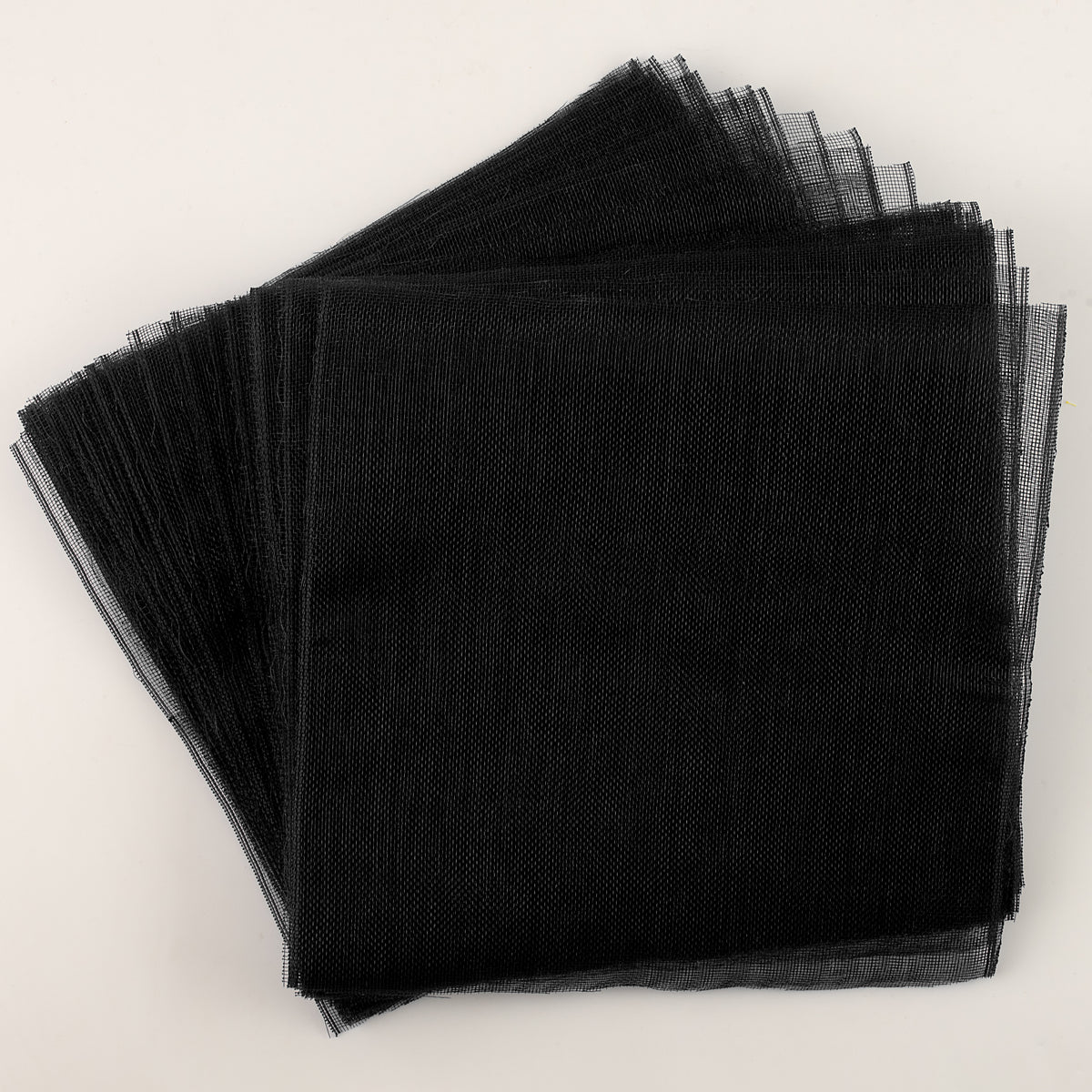 10.5" Square Pre-Cut Fine Weave Deco Mesh Sheets: Black (40)