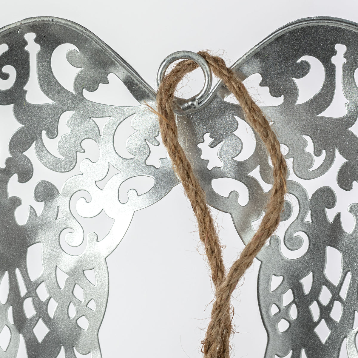 10" Metal Angel Wings Ornament: Silver