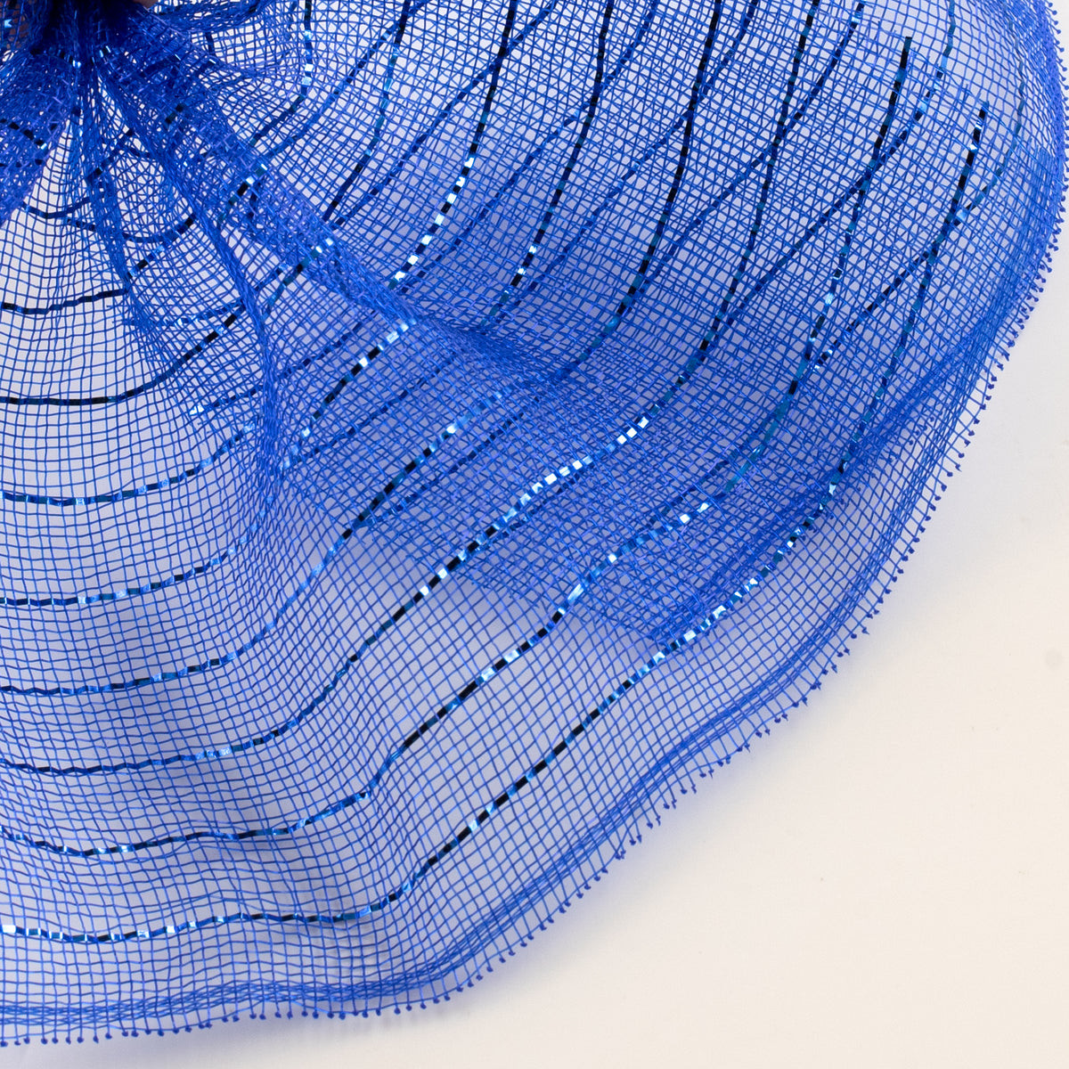 10.5" Square Pre-Cut Fine Weave Deco Mesh Sheets: Metallic Royal Blue (40)