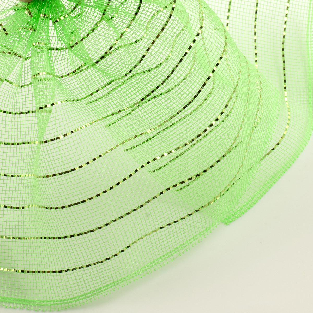 10.5" Square Pre-Cut Fine Weave Deco Mesh Sheets: Metallic Lime (40)