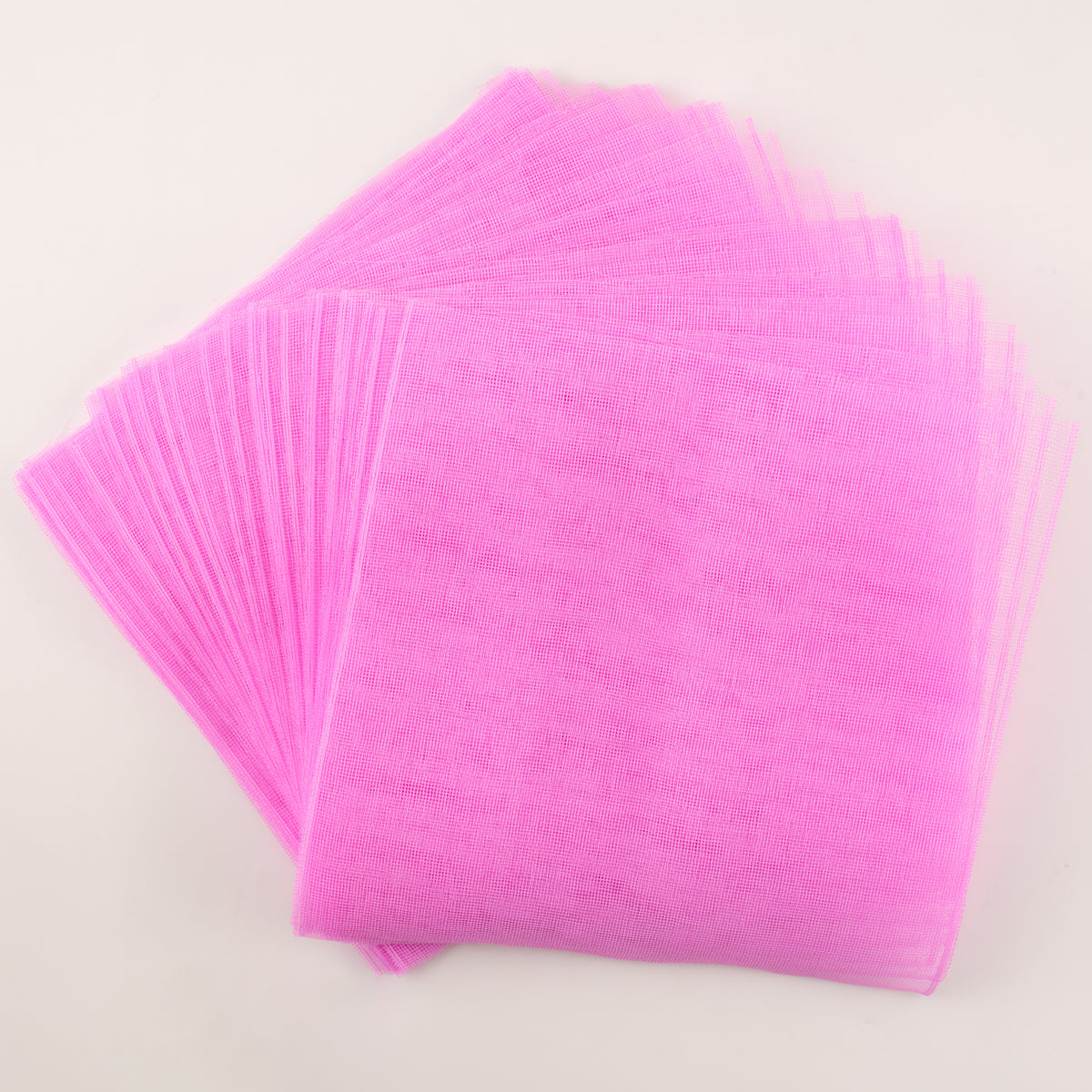 10.5" Square Pre-Cut Fine Weave Deco Mesh Sheets: Pink (40)