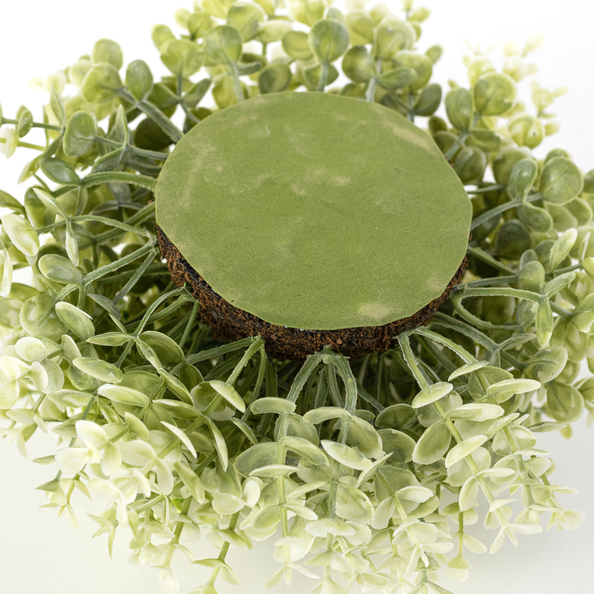 12" Seeded Eucalyptus Half Ball Sphere: Sage Green