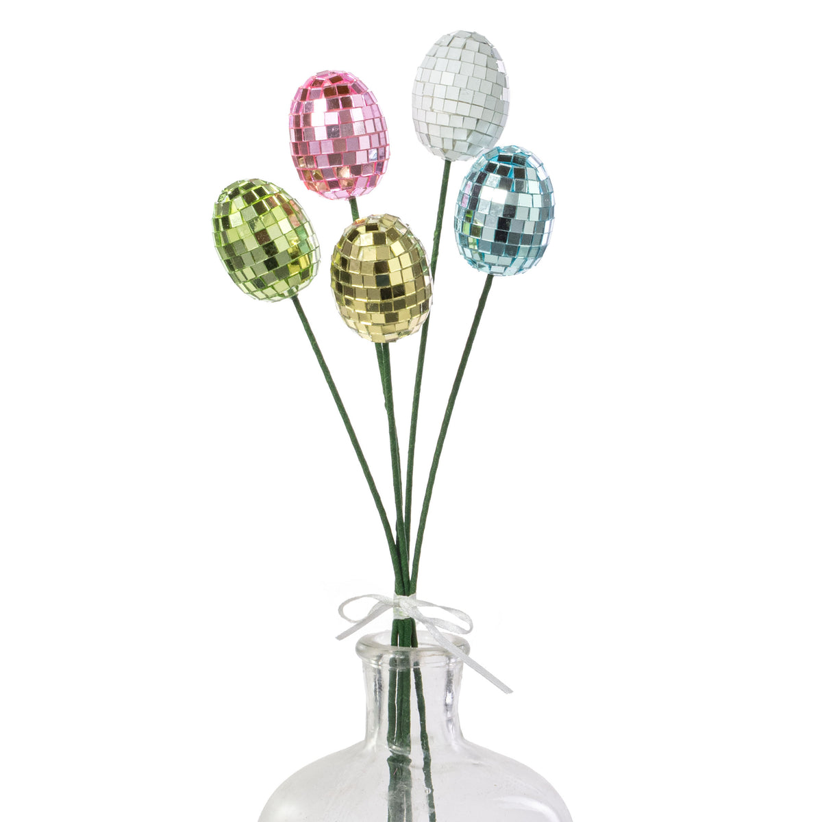 2" x 18" Mirror Disco Ball Easter Egg Picks (Set of 5)