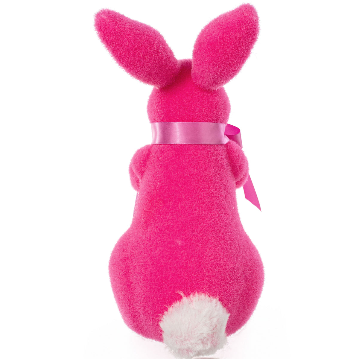 11" Flocked Easter Rabbit: Beauty Pink