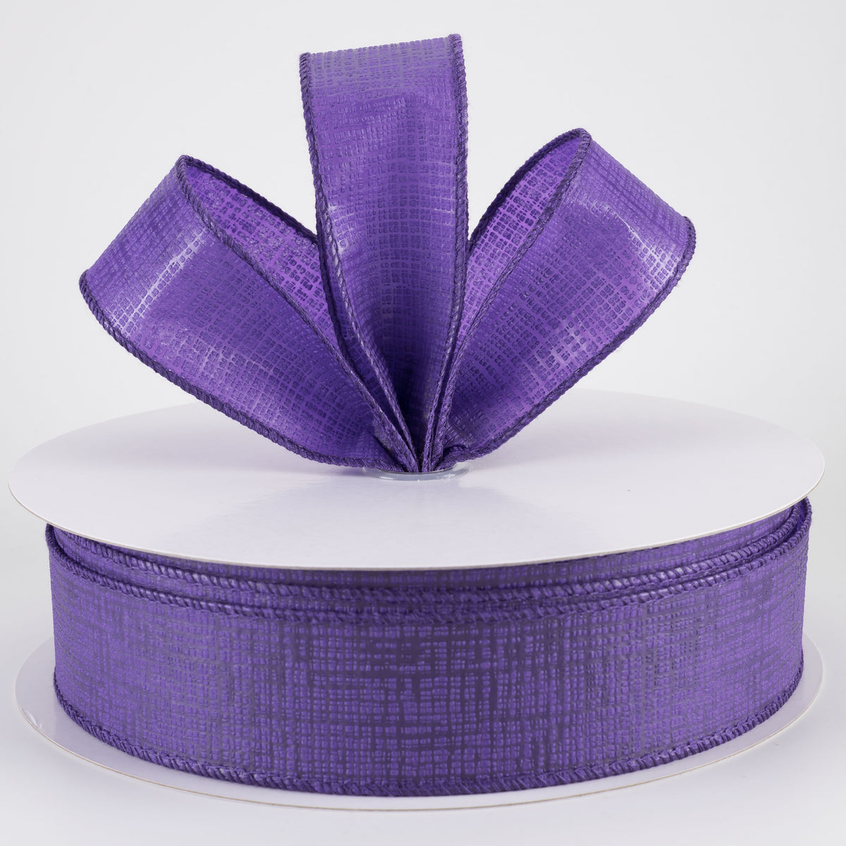 1.5" Embossed Crosshatch Breeze Ribbon: Purple (50 Yards)