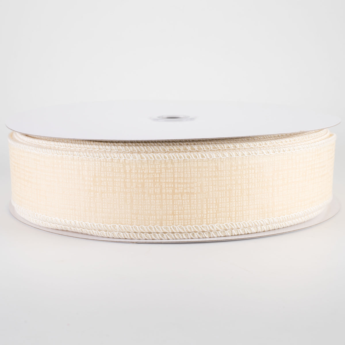 1.5" Embossed Crosshatch Breeze Ribbon: Ivory (50 Yards)