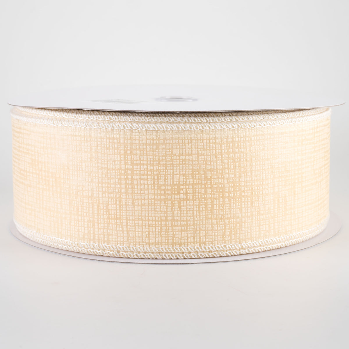 2.5" Embossed Crosshatch Breeze Ribbon: Ivory (50 Yards)
