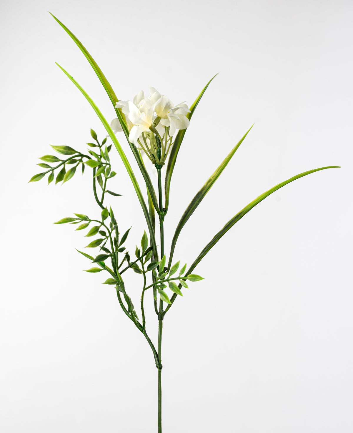 17" Wildflowers & Leaves Bush: Cream (12 Stem)