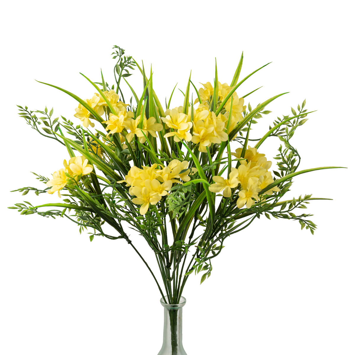 17" Wildflowers & Leaves Bush: Yellow (12 Stem)