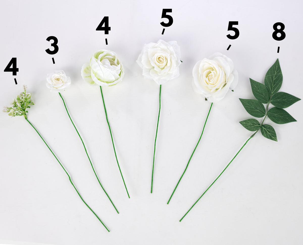 Boxed Pick Mix: White Roses & Peonies (29 Stem)