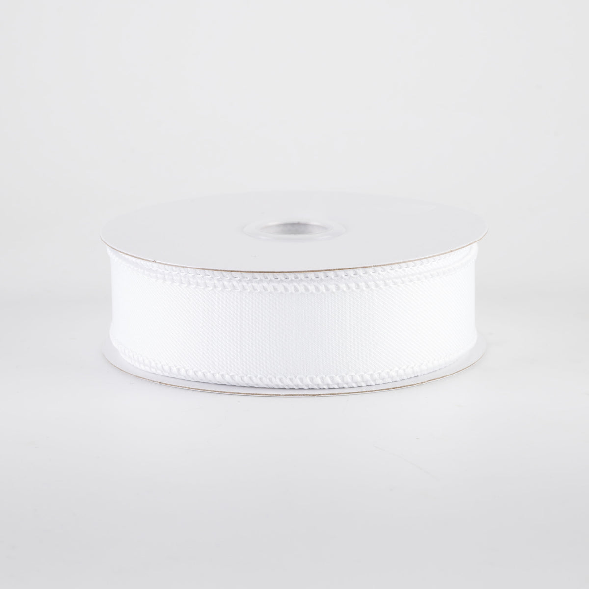 7/8" Diagonal Weave Ribbon: White (10 Yards)