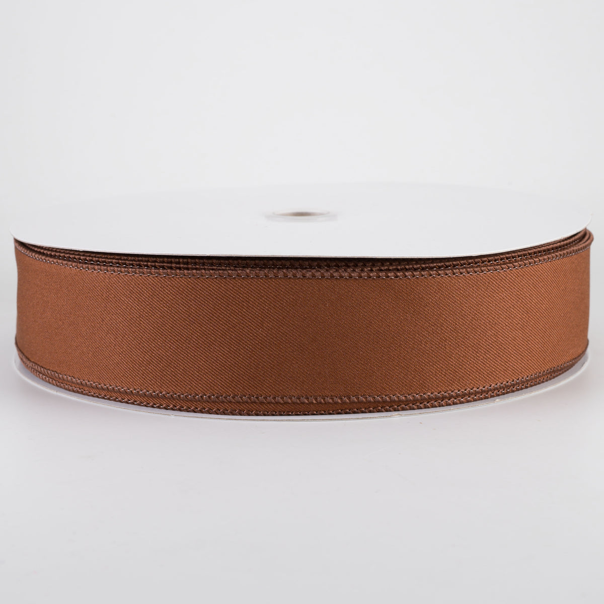 1.5" Diagonal Weave Fabric Ribbon: Brown (50 Yards)