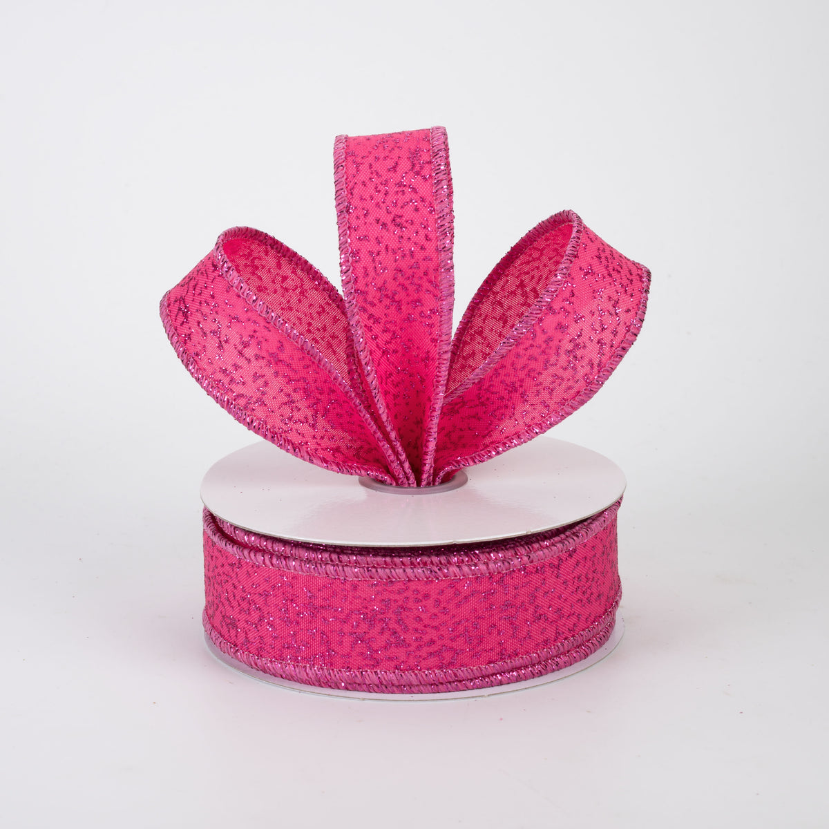 7/8" Speckled Glitter Canvas Ribbon: Hot Pink & Fuchsia (10 Yards)