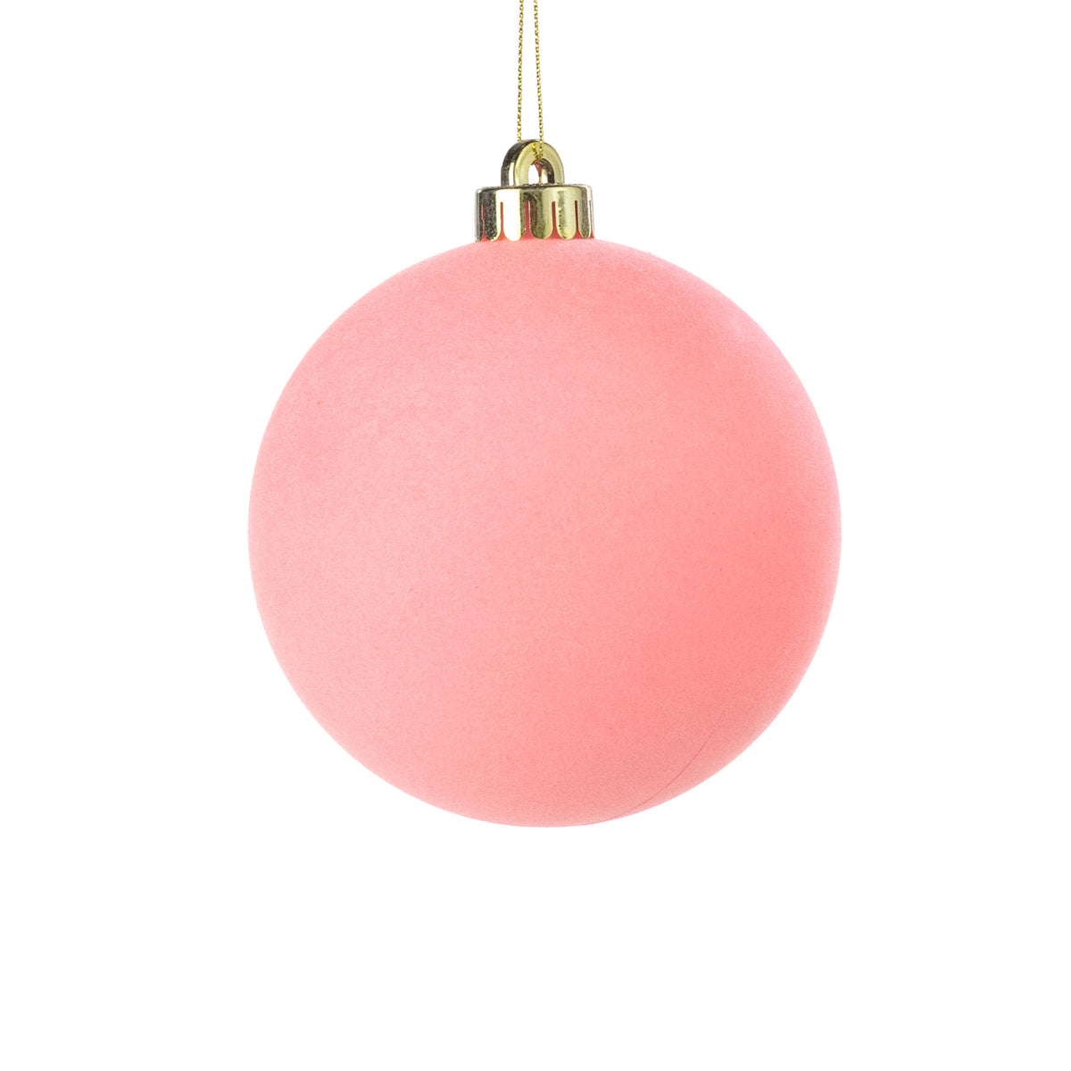 4.75" Smooth Flocked Ball Ornament: Candy Pink