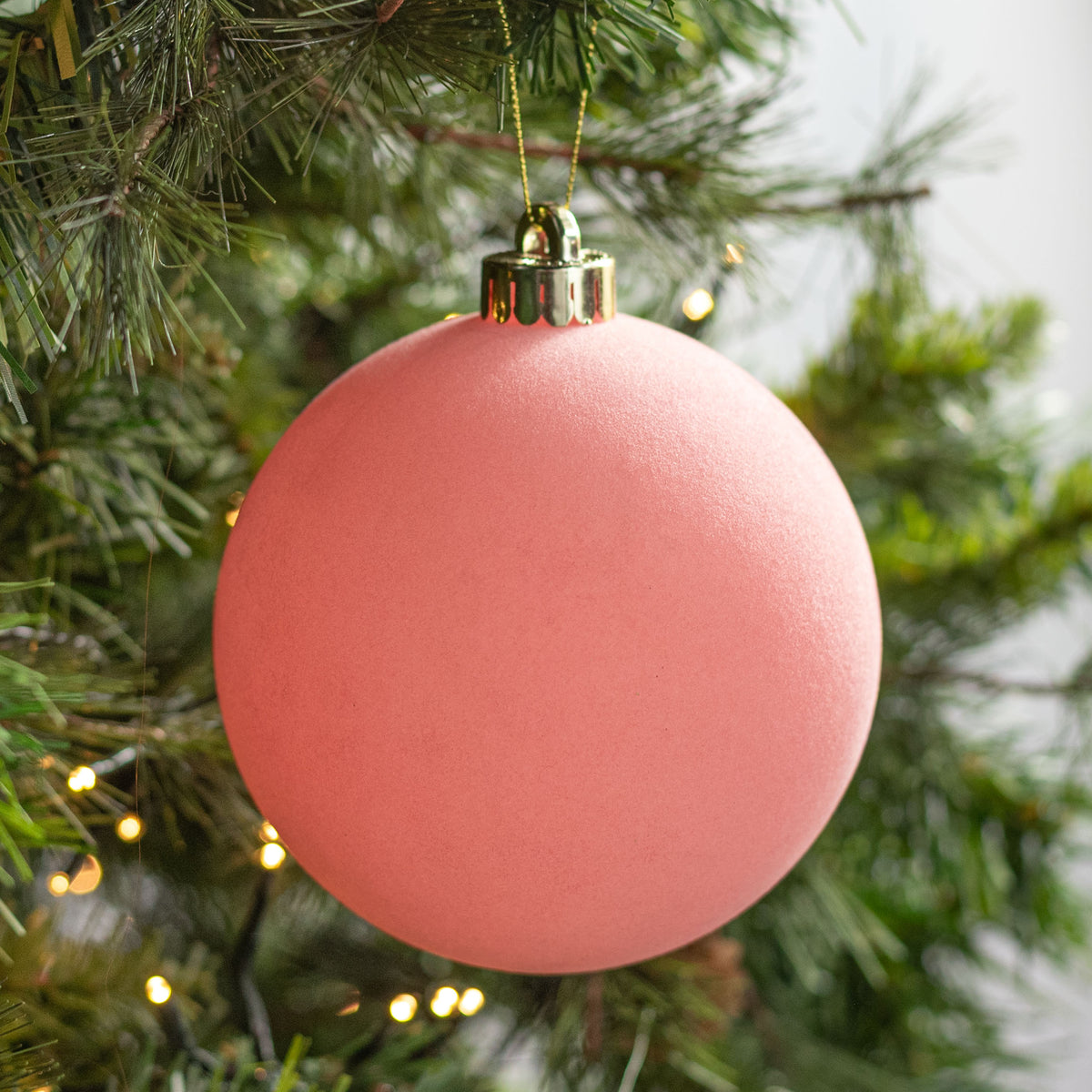 4.75" Smooth Flocked Ball Ornament: Candy Pink