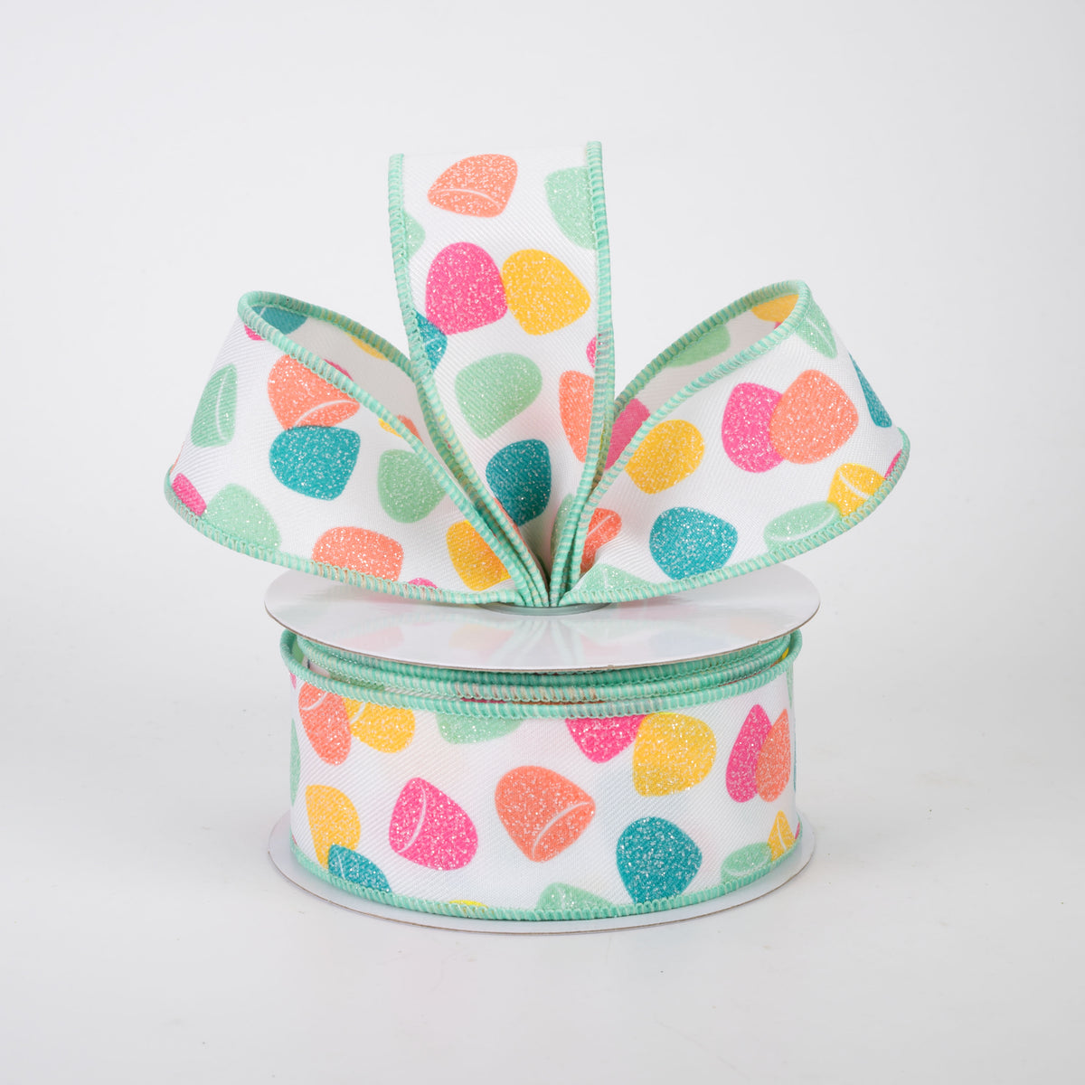 1.5" Gumdrops Candy Ribbon: Multicolor Pastel (10 Yards)